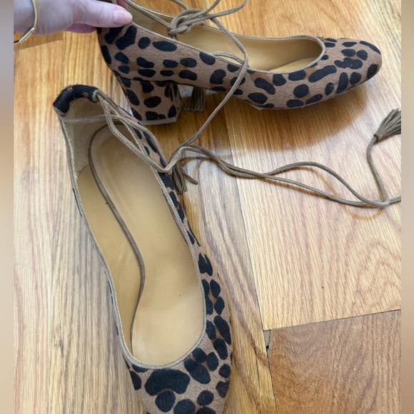 Sezane Leopard Print Block Heel Pumps - Picture 2 of 4